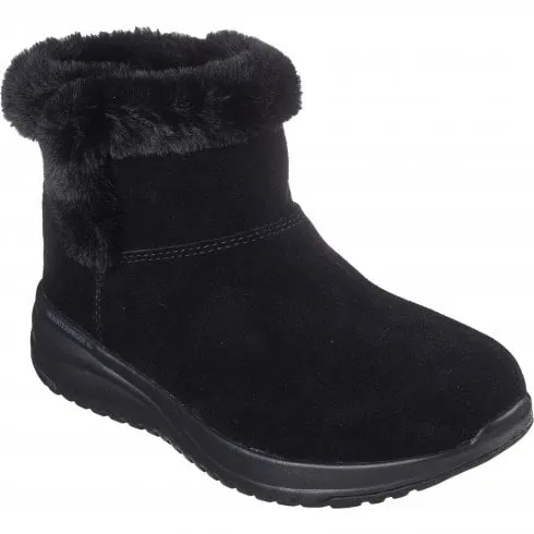 Skechers Black On-the-GO Stellar Cozy Step Shearling Booties for Women